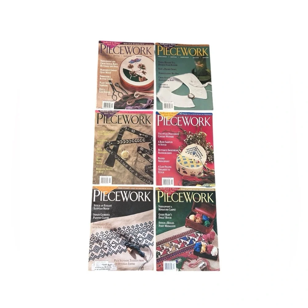 Piecework Magazine Complete Year 2000 Lot of 6 Vintage Knitting Needlework Art
